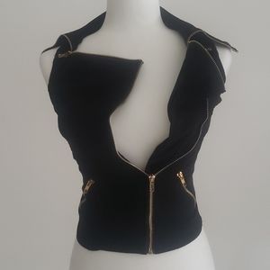 🎃 Oh Yes Zipper Black Gold Vest